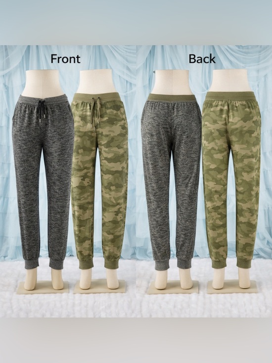 Old Navy Other - Old Navy Women’s New Rib Joggers Bundle Charcoal and Camouflage Size Medium
